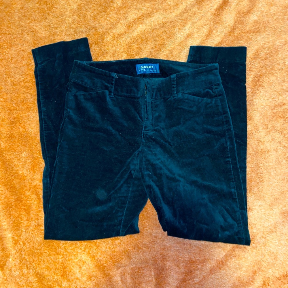 Old navy teal velvet cropped pant